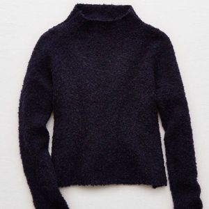 Aerie Oversized Boucle Sweater Navy